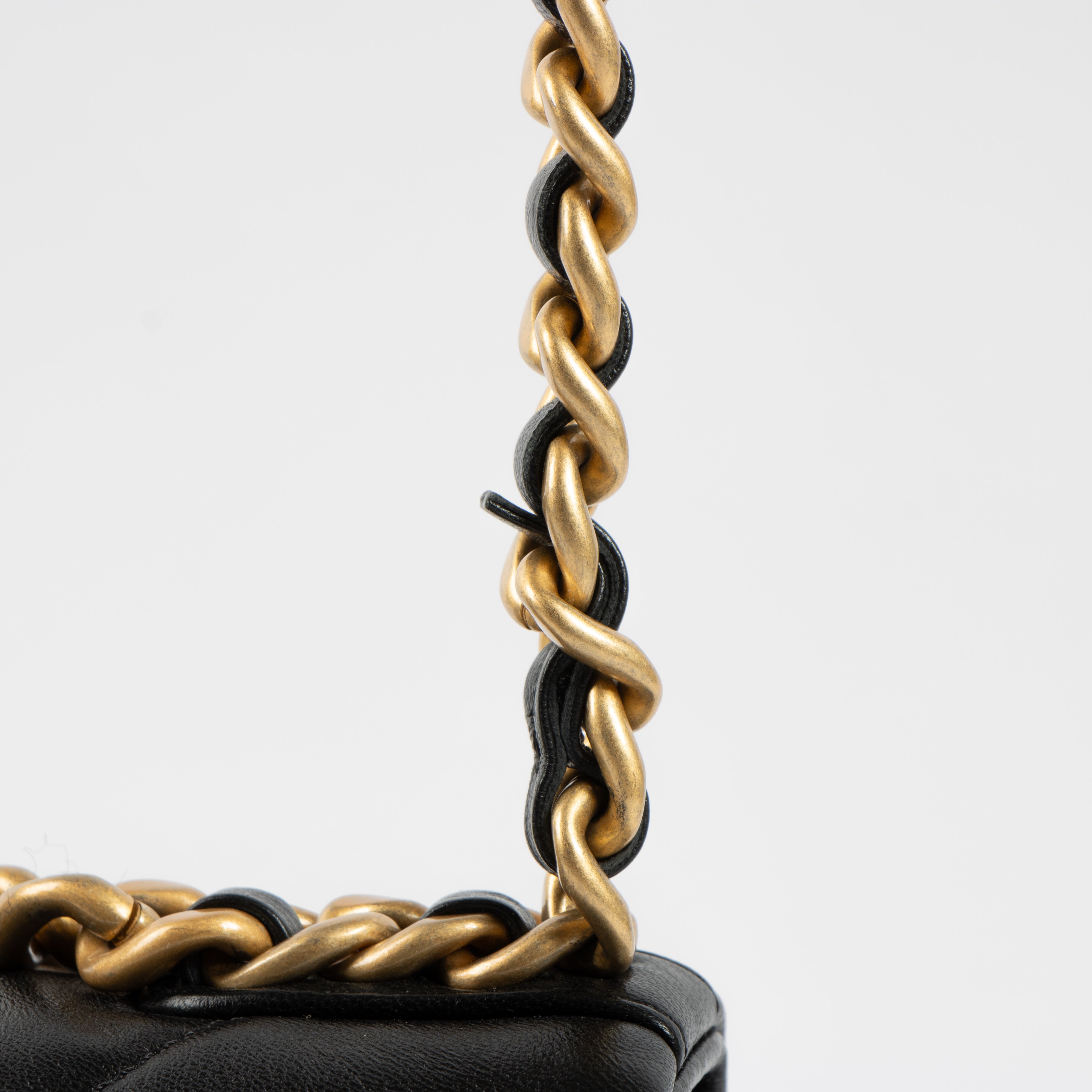 Chanel Black Lambskin Small Chanel 19 Bag – Labellov