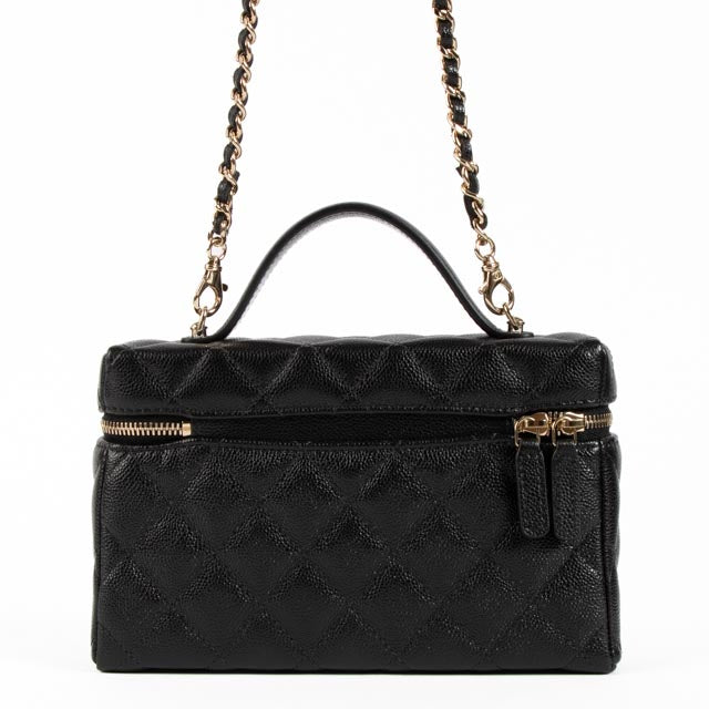 Chanel Black Caviar Classic Slim Vanity With Chain Bag
