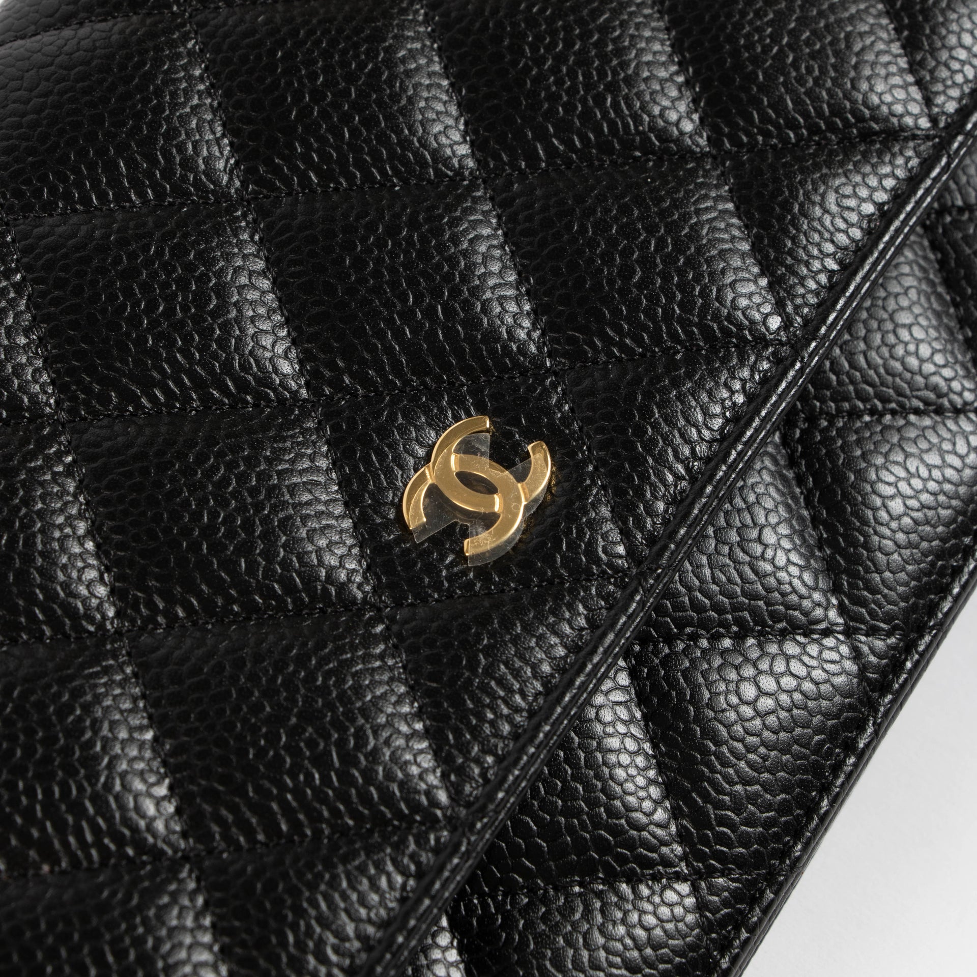 Chanel Black Caviar Classic Wallet On Chain