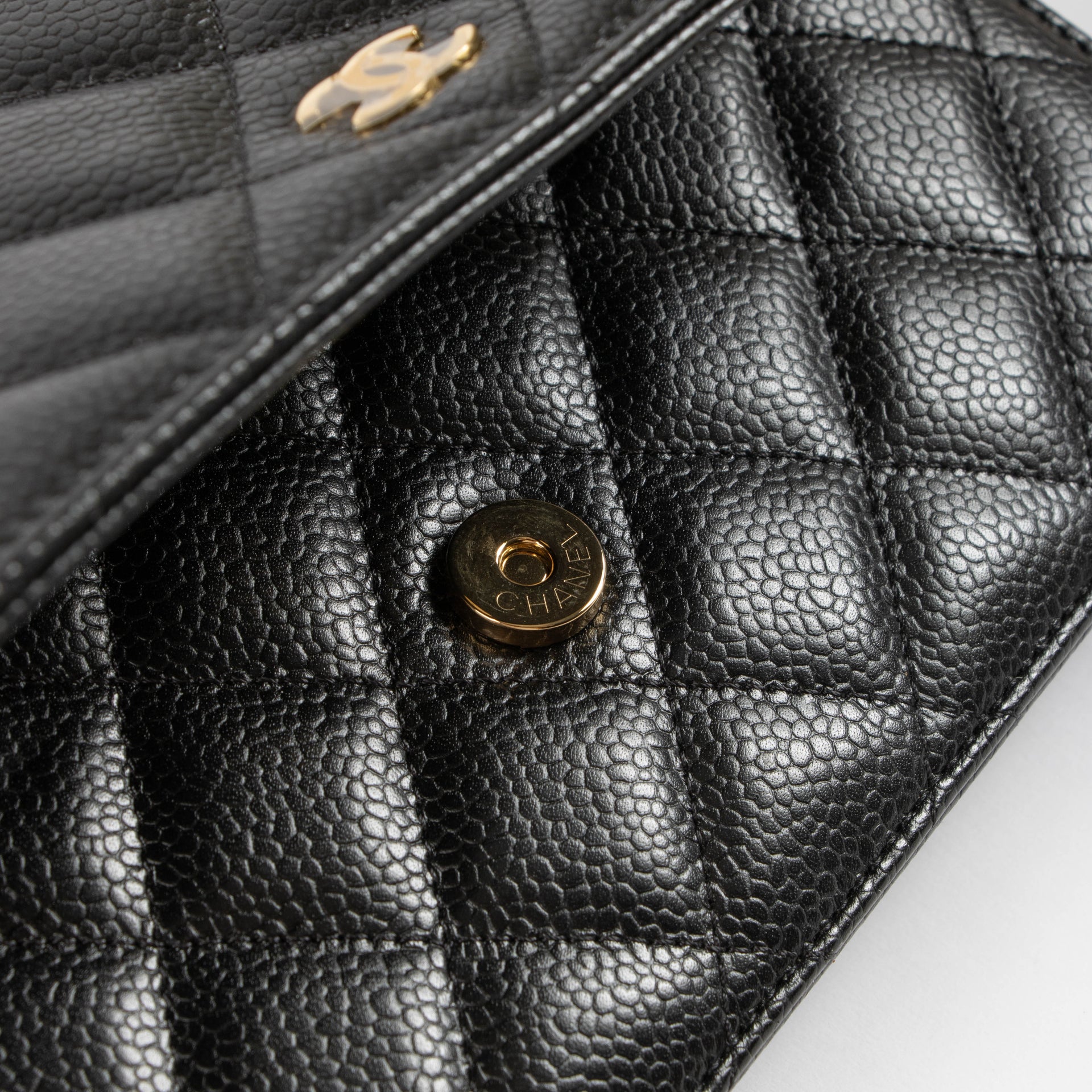 Chanel Black Caviar Classic Wallet On Chain