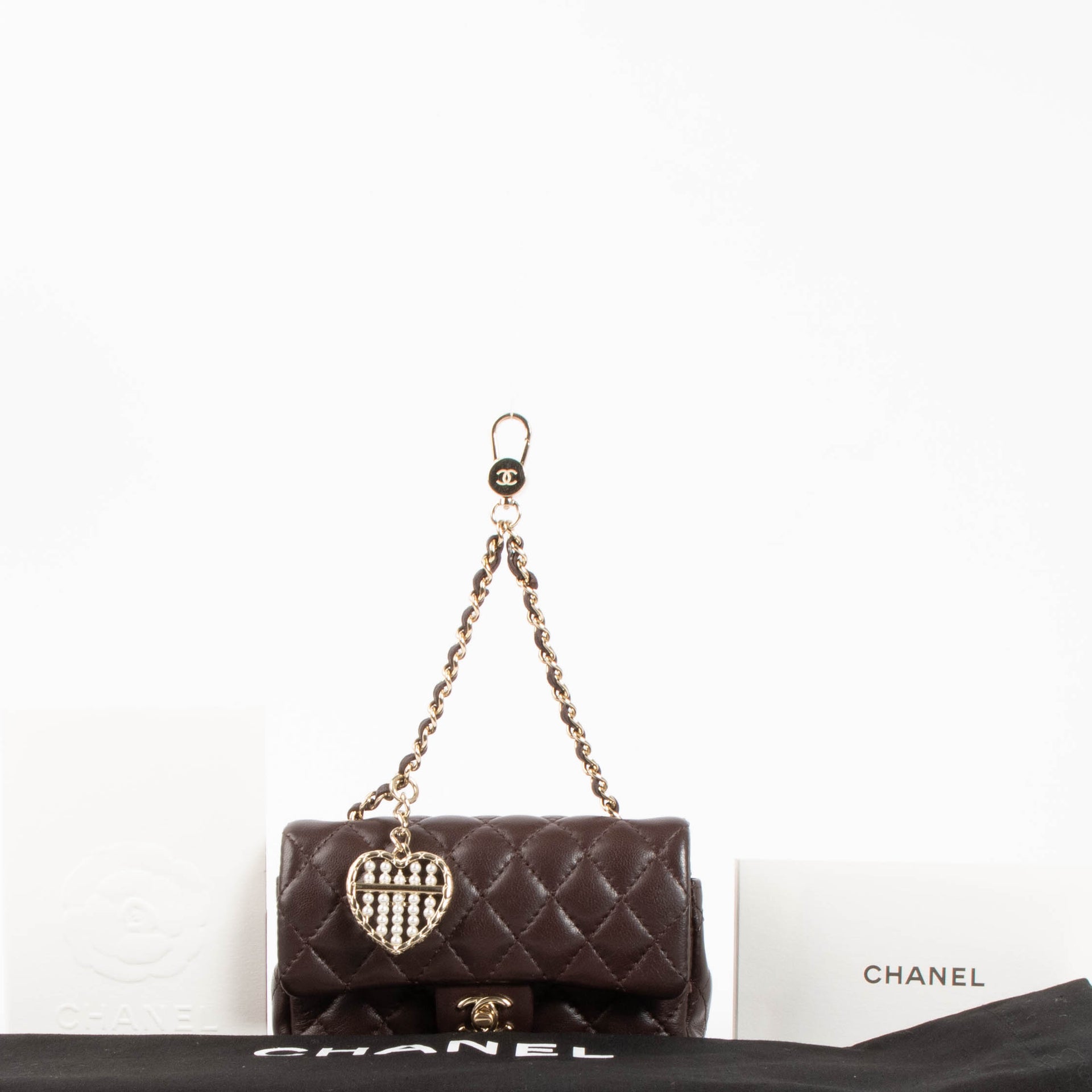 Chanel Burgundy Lambskin Nano Classic Bag Charm