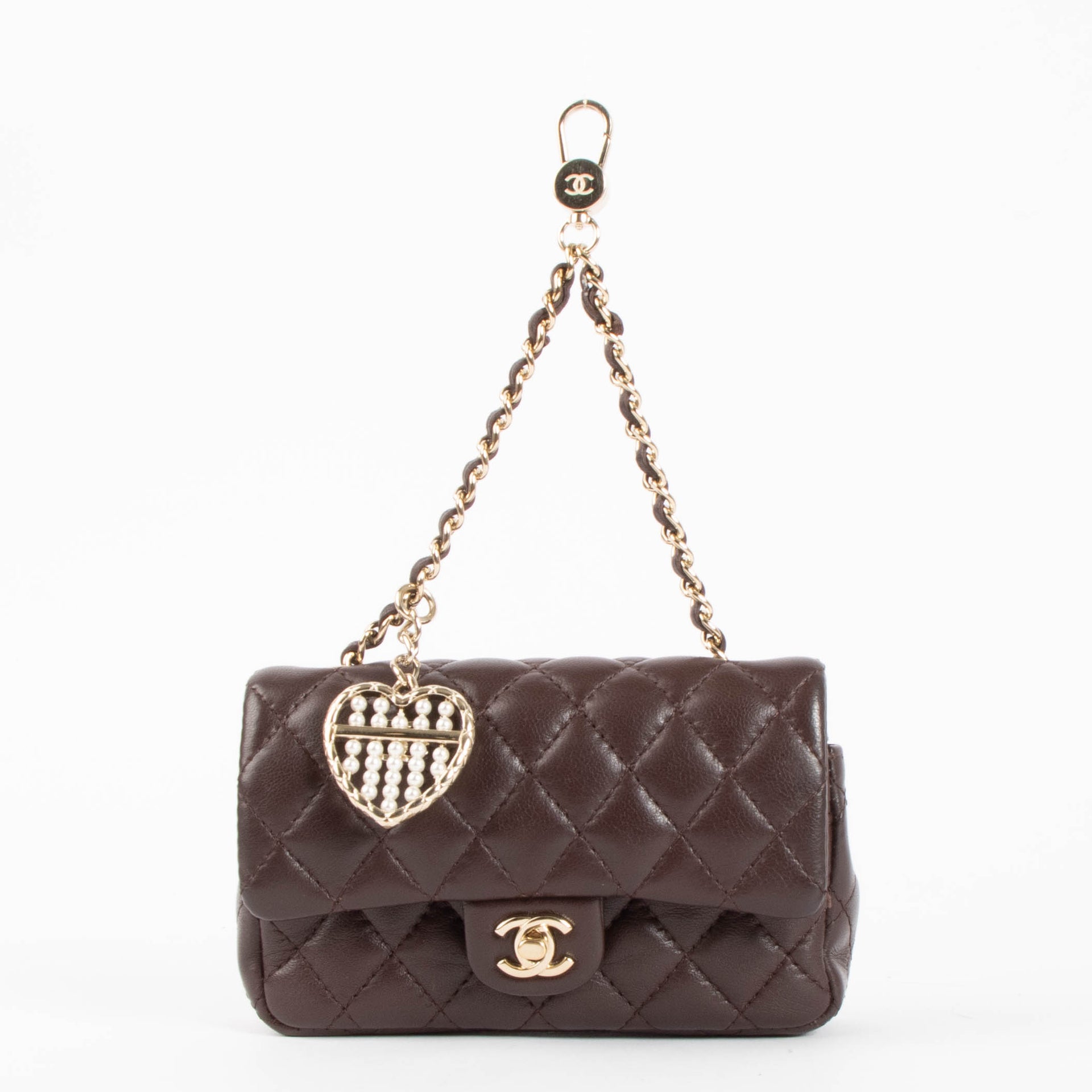 Chanel Burgundy Lambskin Nano Classic Bag Charm