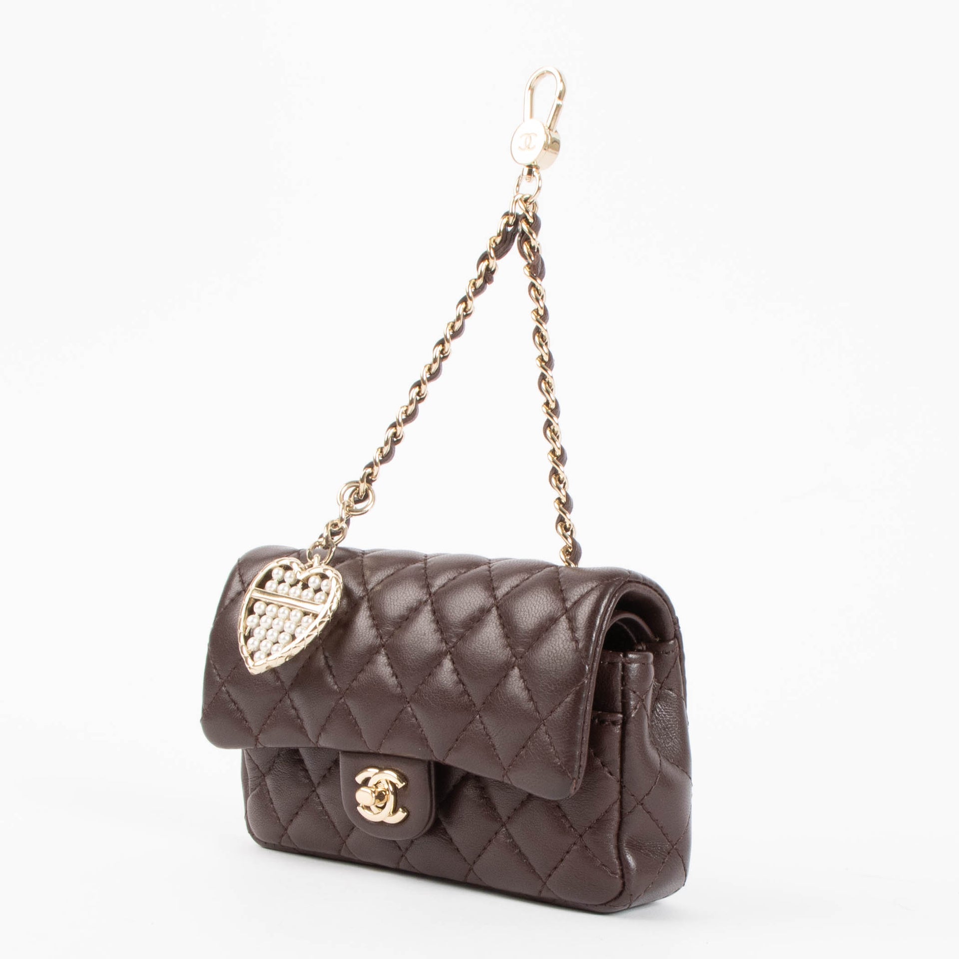 Chanel Burgundy Lambskin Nano Classic Bag Charm