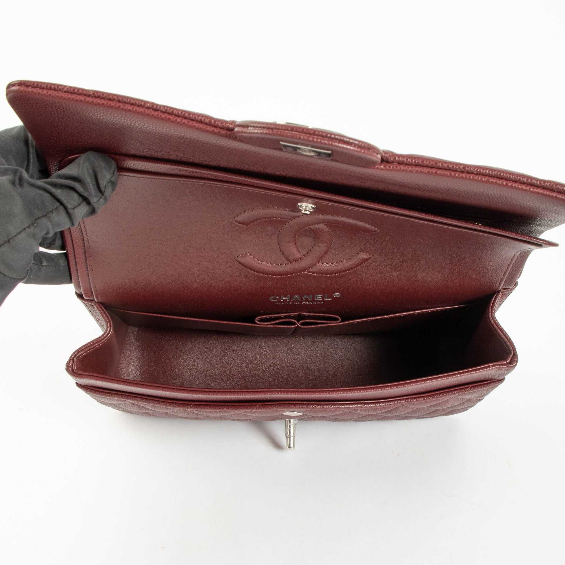 Chanel Burgundy Caviar Medium Classic 11.12 Handbag