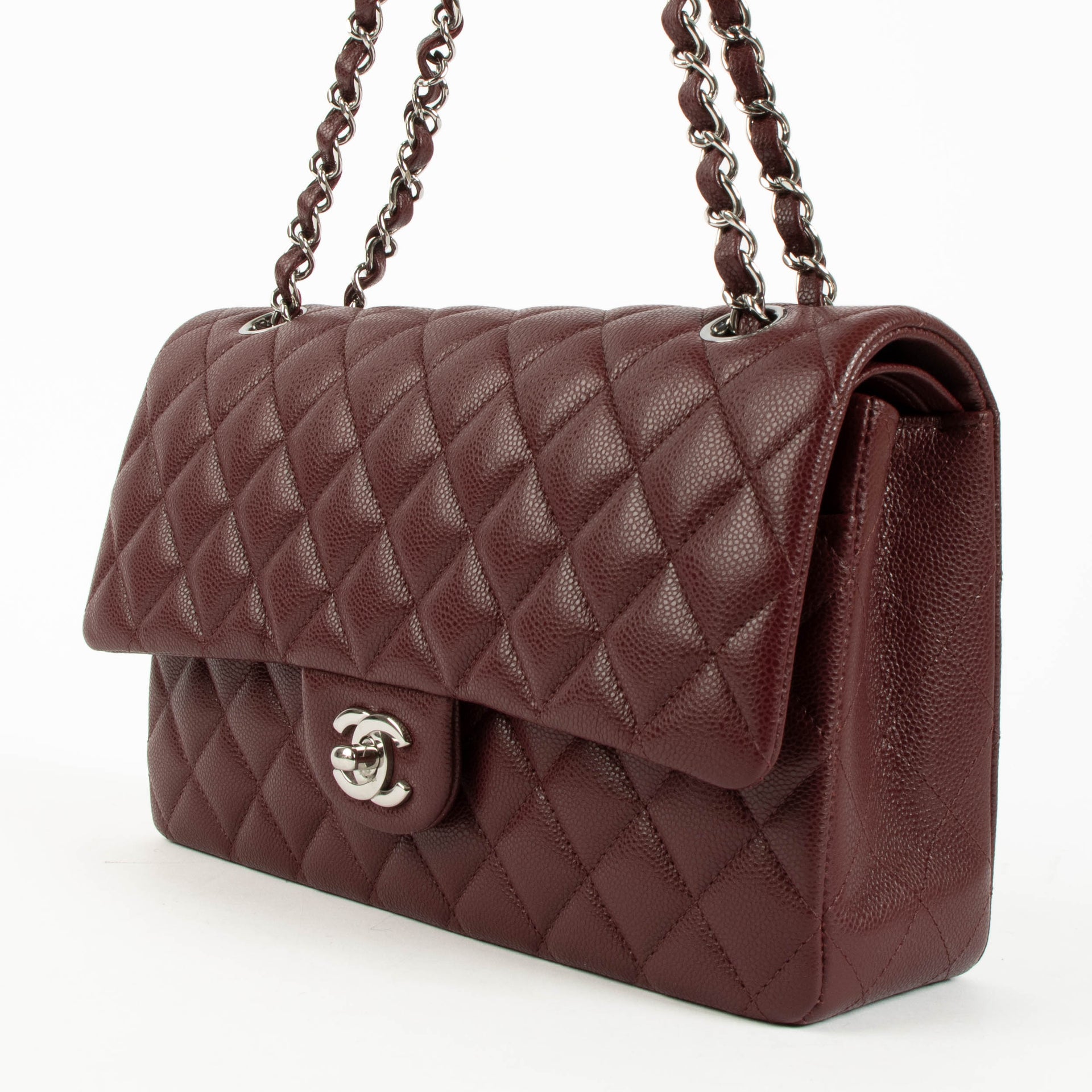 Chanel Burgundy Caviar Medium Classic 11.12 Handbag