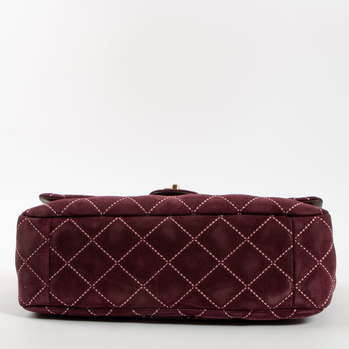 Chanel 26B Burgundy Suede Maxi Flap Bag