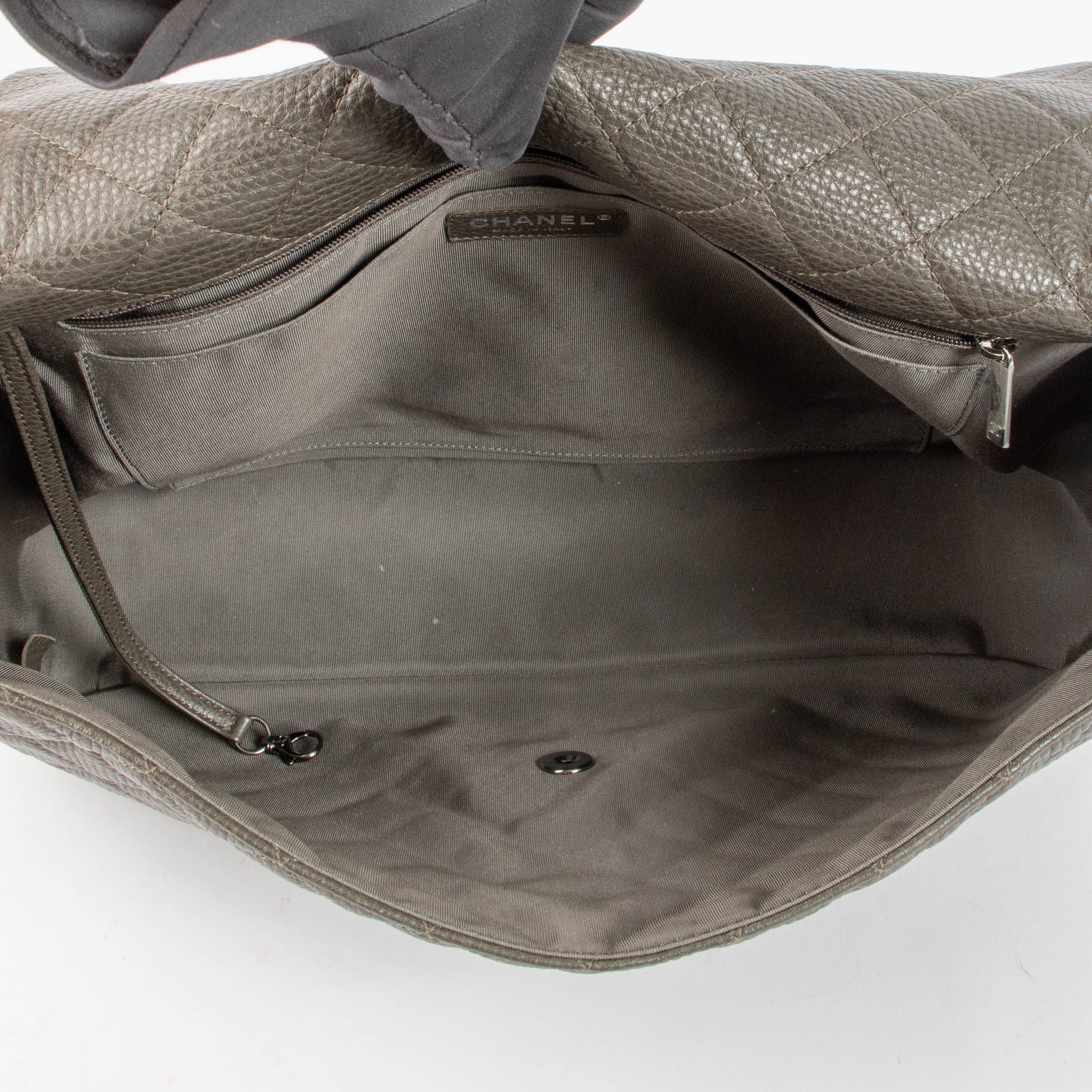 Chanel Khaki Calfskin XXL Flap Bag
