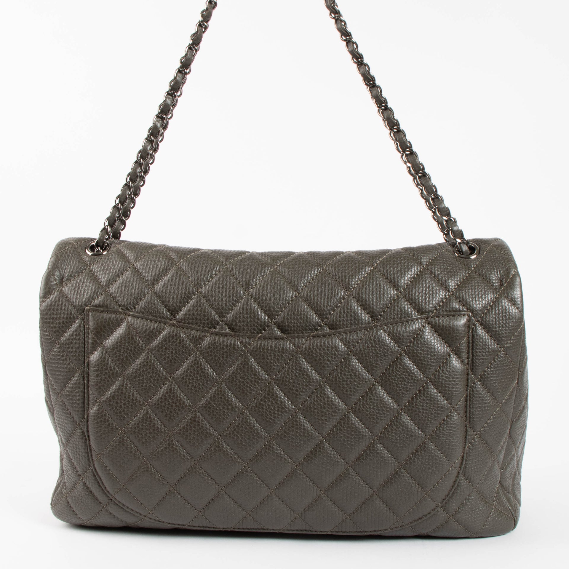 Chanel Khaki Calfskin XXL Flap Bag