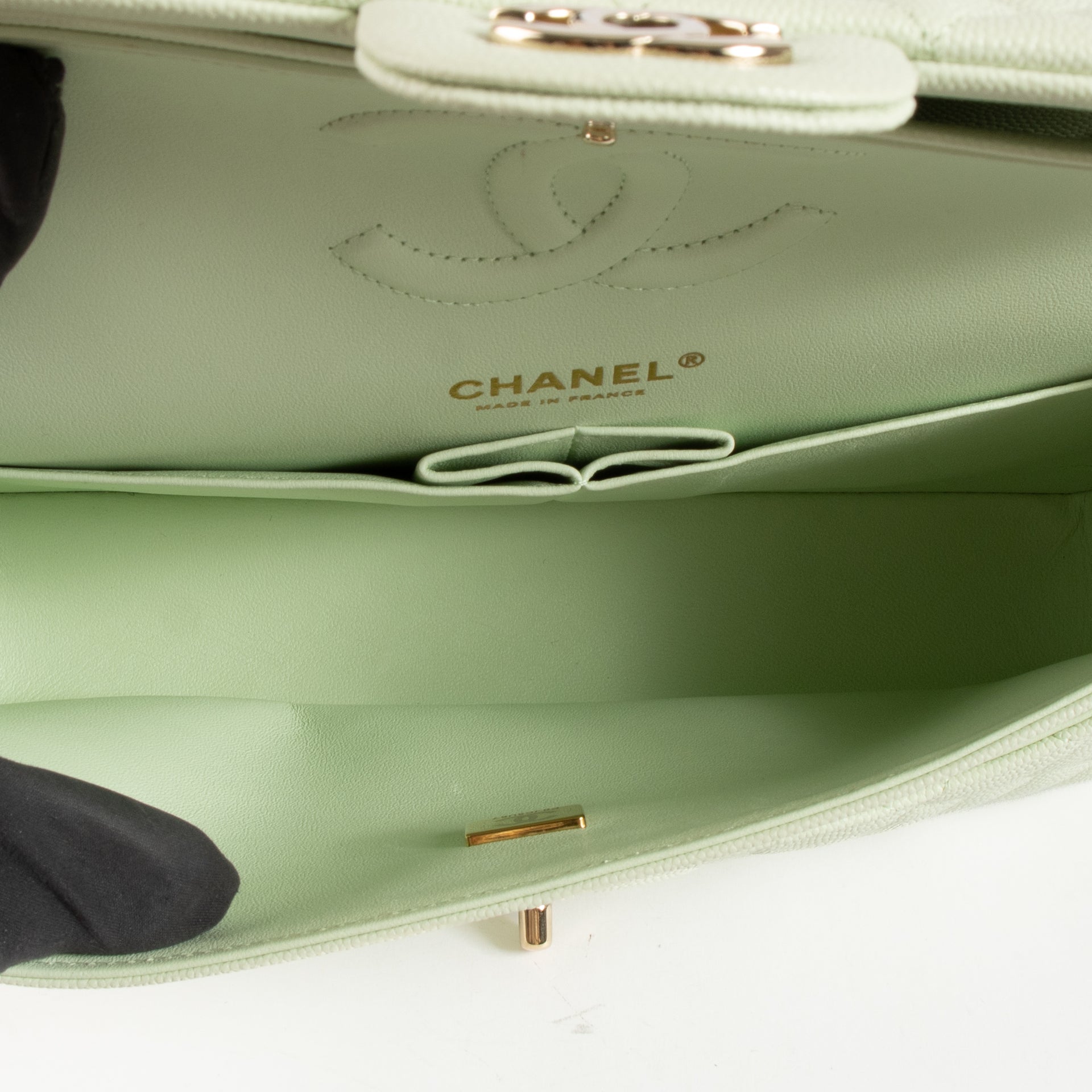Chanel Vert Fizz Caviar Medium Classic 11.12 Handbag