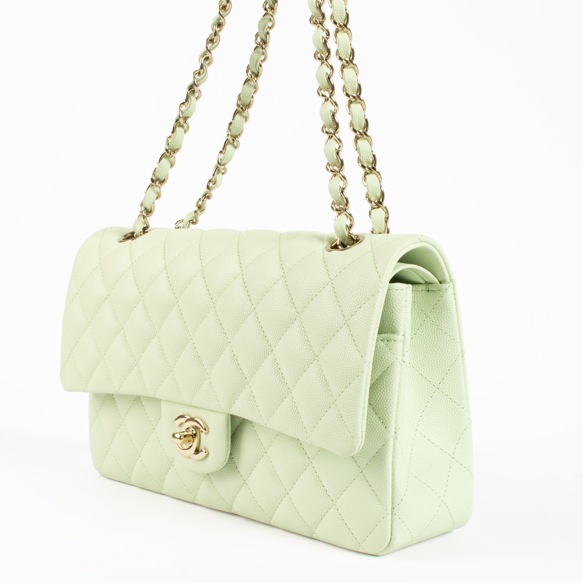 Chanel Vert Fizz Caviar Medium Classic 11.12 Handbag