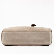 Shop the authentic Chanel 26S Grey Suede Large Perfect Bowling Bag on Labellov.com !