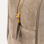Shop the authentic Chanel 26S Grey Suede Large Perfect Bowling Bag on Labellov.com !