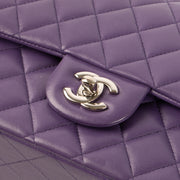 Shop this authentic luxury Chanel Purple Lambskin Medium Classic 11.12 Handbag Pre-Loved on Labellov.com