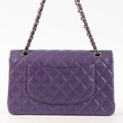 Shop this authentic luxury Chanel Purple Lambskin Medium Classic 11.12 Handbag Pre-Loved on Labellov.com