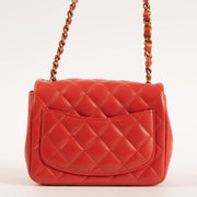 Shop the authentic Chanel Red Lambskin Mini Square Classic Bag on Labellov.com.