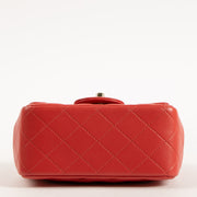 Shop the authentic Chanel Red Lambskin Mini Square Classic Bag on Labellov.com.