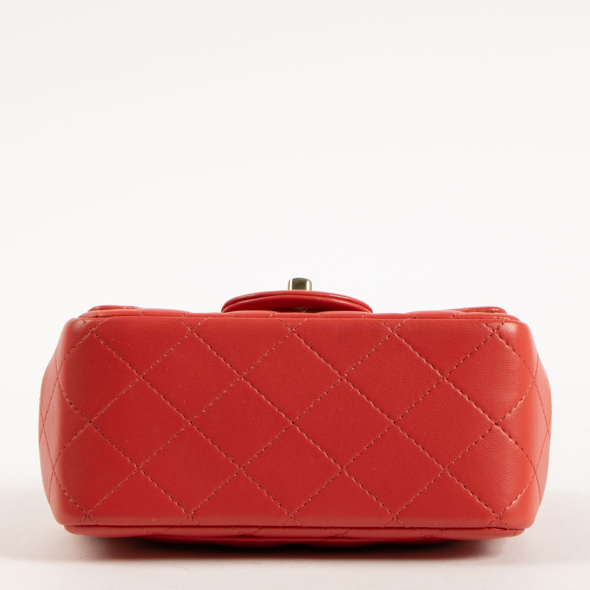Shop the authentic Chanel Red Lambskin Mini Square Classic Bag on Labellov.com.