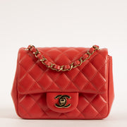 Shop the authentic Chanel Red Lambskin Mini Square Classic Bag on Labellov.com.