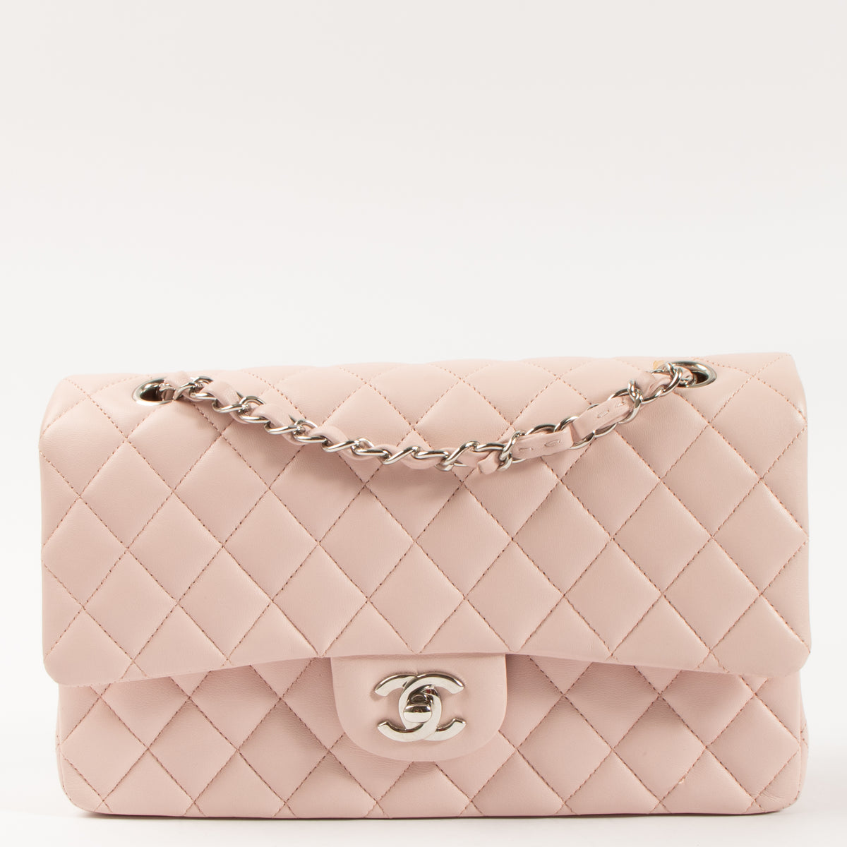Chanel Sakura Pink Lambskin Medium Classic 11.12 Handbag
