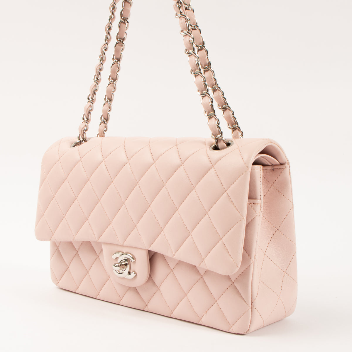 Chanel Sakura Pink Lambskin Medium Classic 11.12 Handbag
