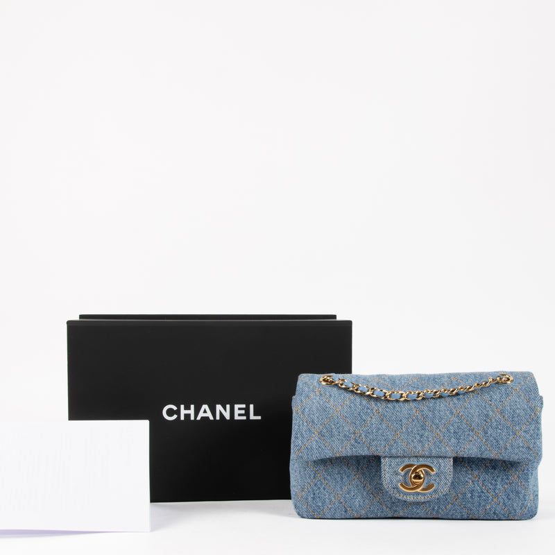 Chanel 26B Blue Denim Mini Flap Bag