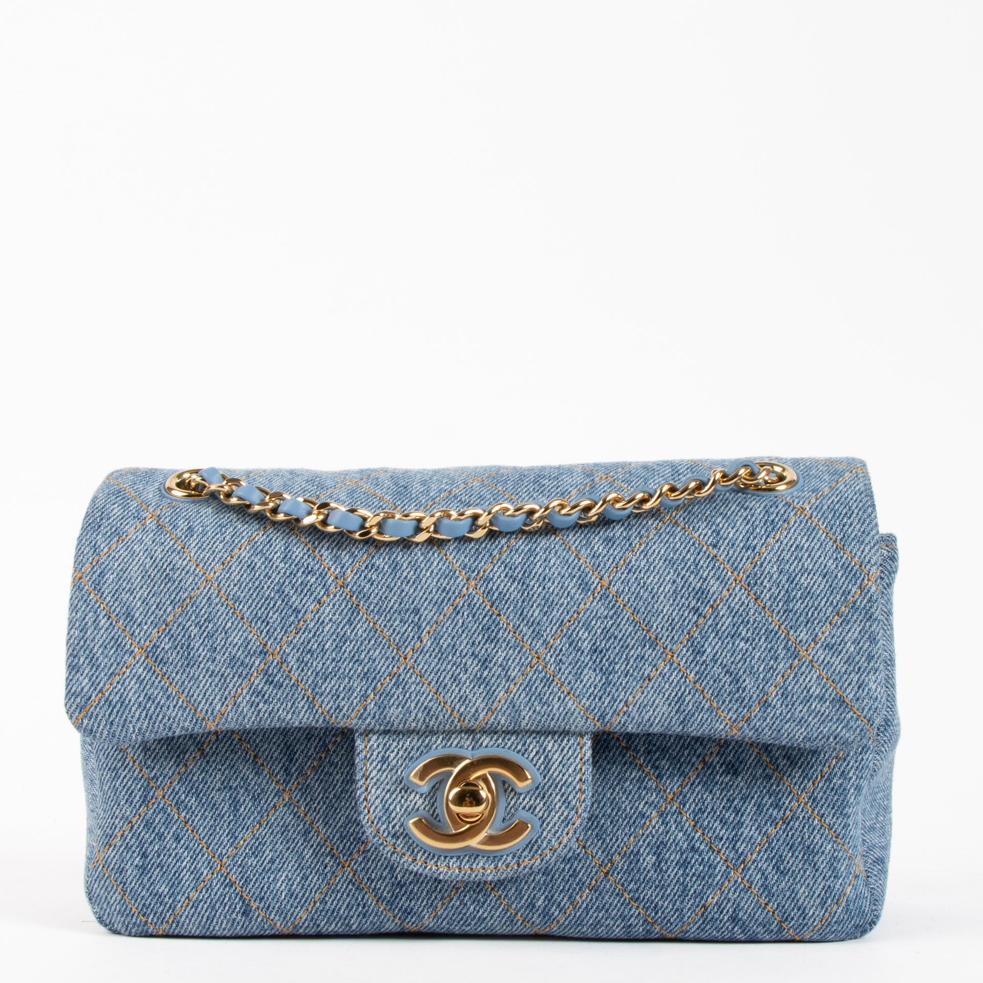 Chanel 26B Blue Denim Mini Flap Bag