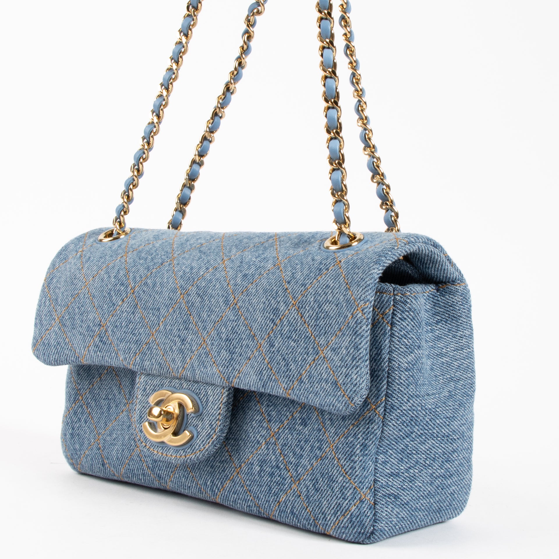 Chanel 26B Blue Denim Mini Flap Bag