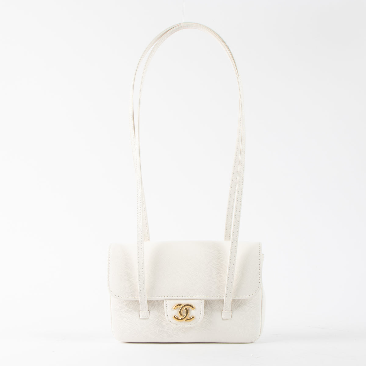 Shop the authentic Chanel 26P White Caviar Mini Preppy Coco bag new on Labellov.com!