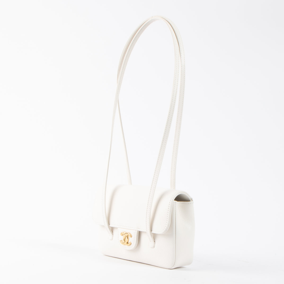 Shop the authentic Chanel 26P White Caviar Mini Preppy Coco bag new on Labellov.com!