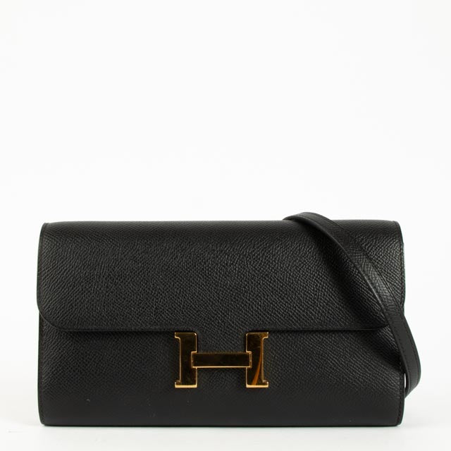 Hermès Constance Black Epsom GHW To Go Wallet