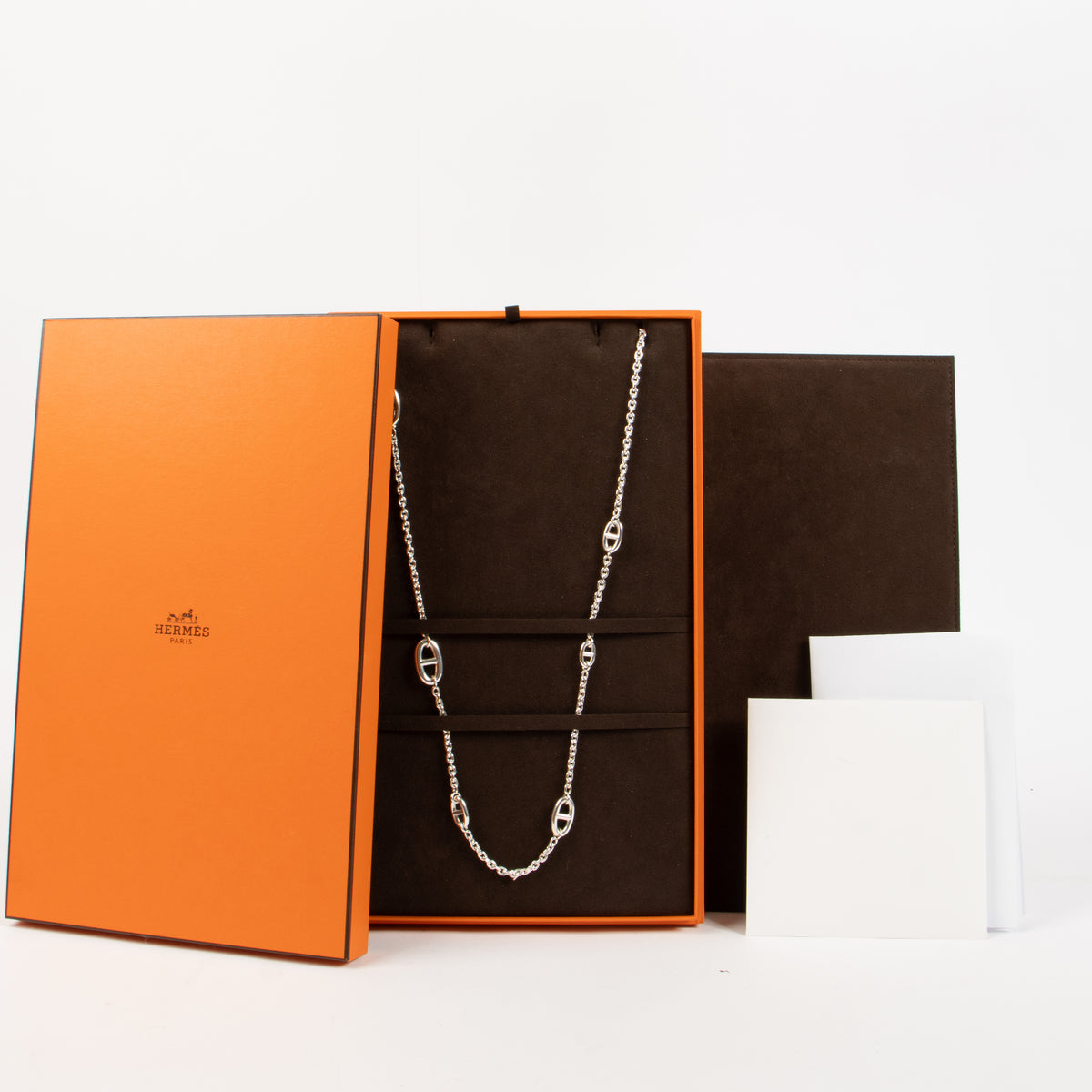 Hermès Sterling Silver Farandole 120 Long Necklace