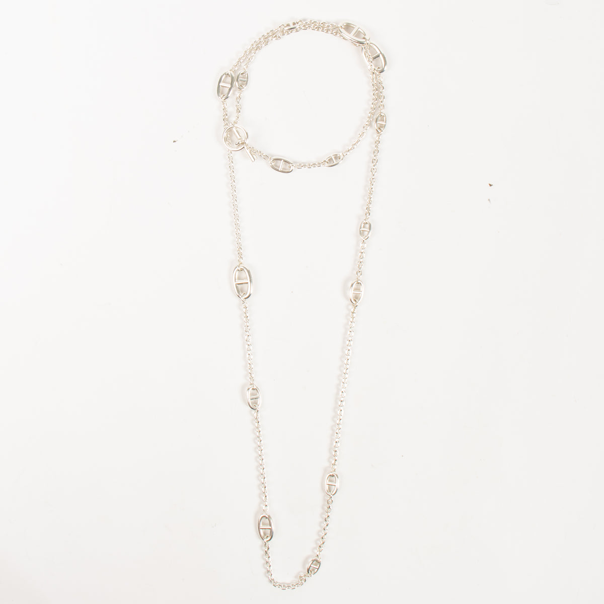 Hermès Sterling Silver Farandole 120 Long Necklace