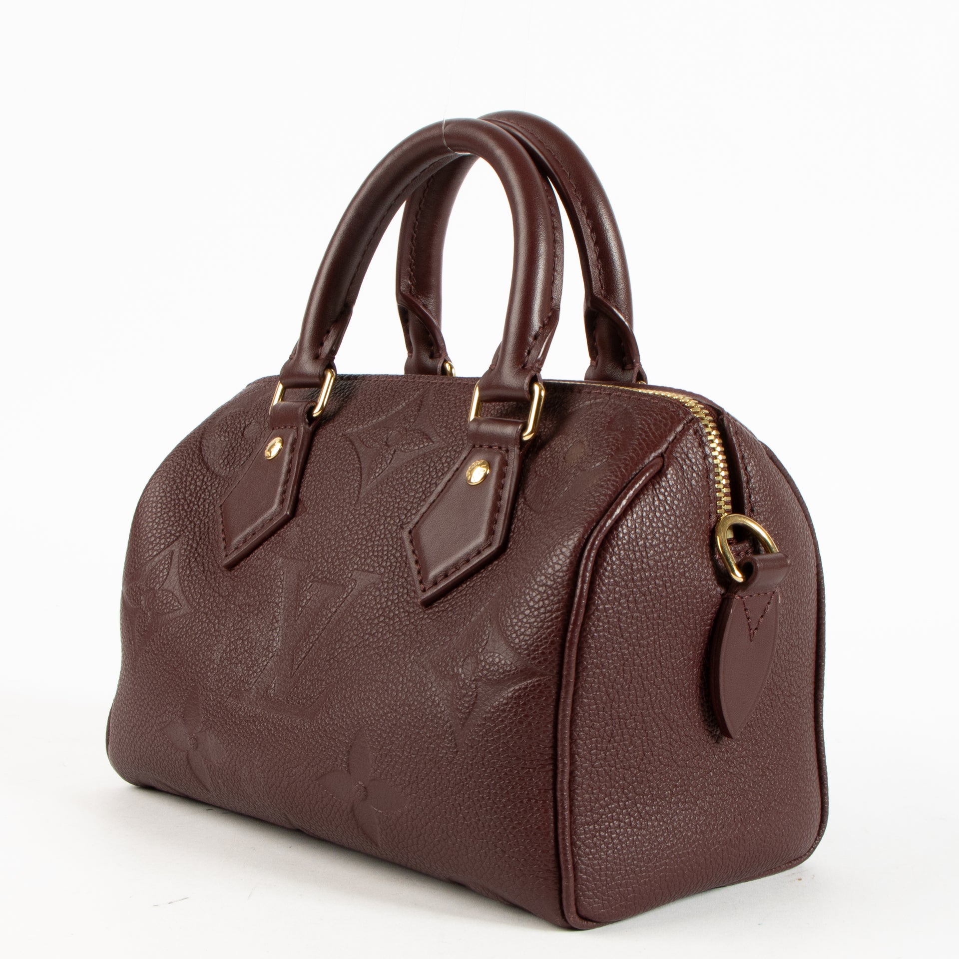 Shop the authentic Louis Vuitton Grenat Monogram Empreinte Speedy Bandoulière 20 Bag on Labellov.com !