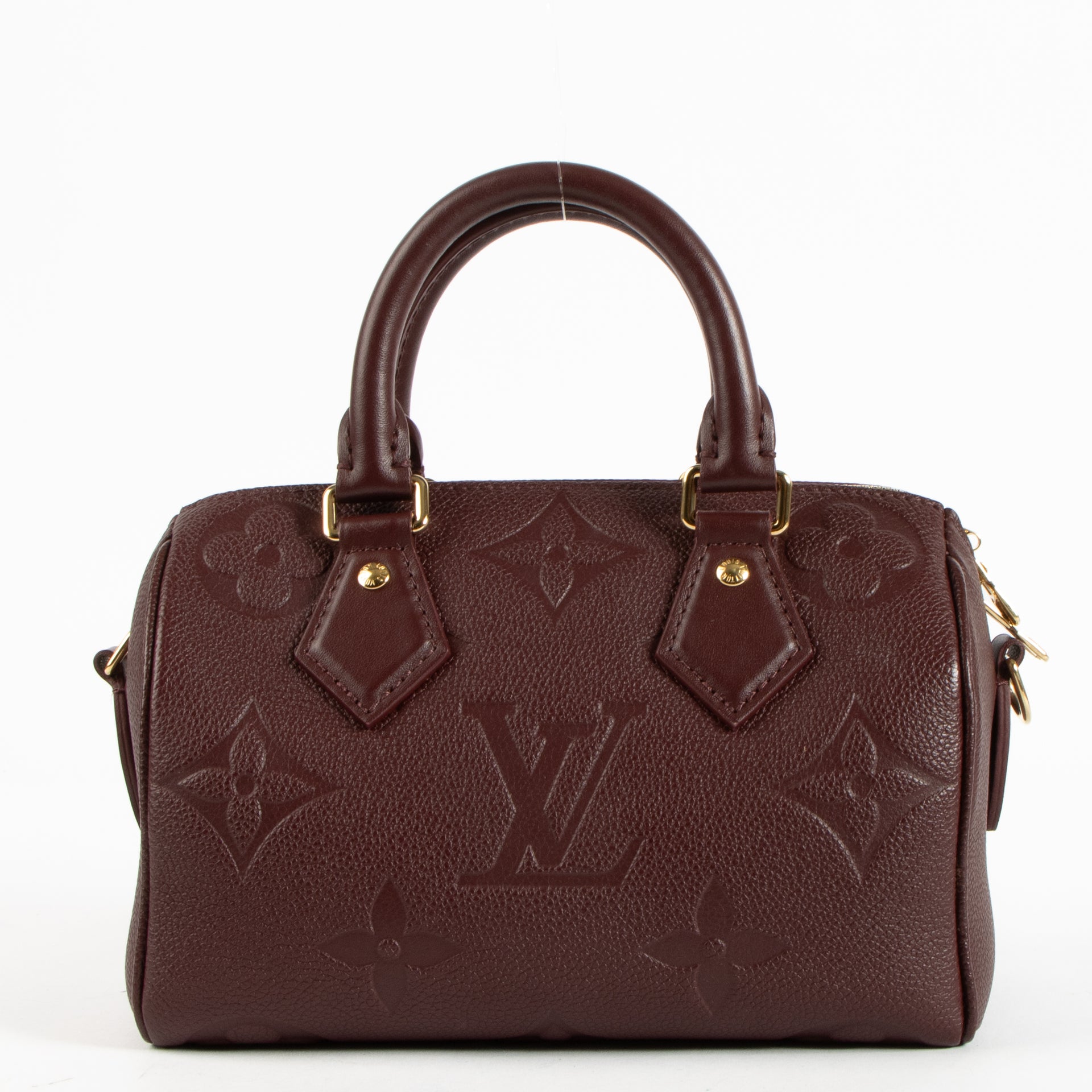 Shop the authentic Louis Vuitton Grenat Monogram Empreinte Speedy Bandoulière 20 Bag on Labellov.com !