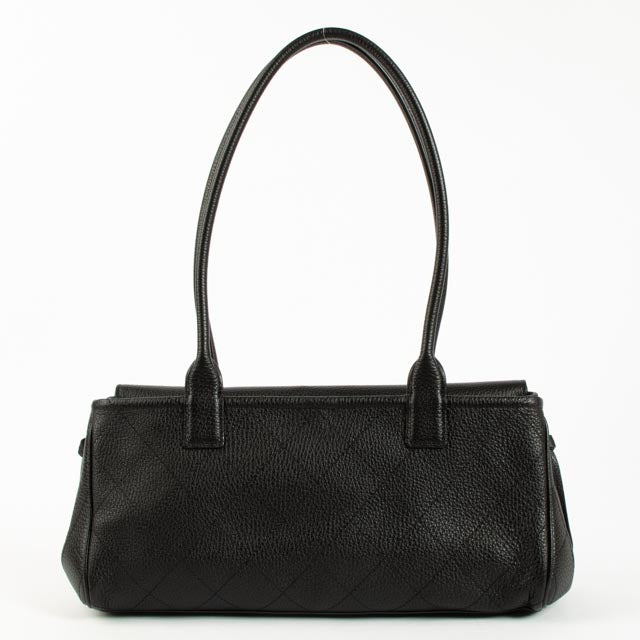 Chanel 26S Black Grained Calfskin Small Urban Essential East West Shopping Tote Bag