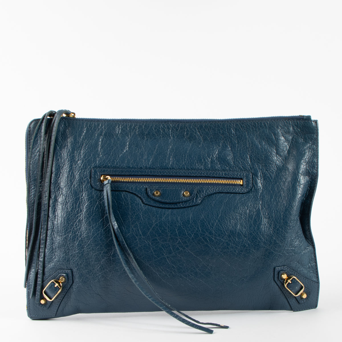 Shop the authentic Balenciaga Blue City Clutch second hand on Labellov.com!