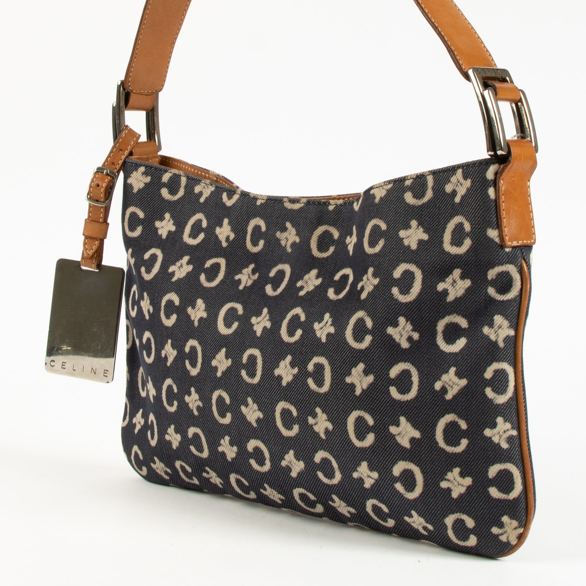 Celine Blue C Macadam Denim Shoulder Bag