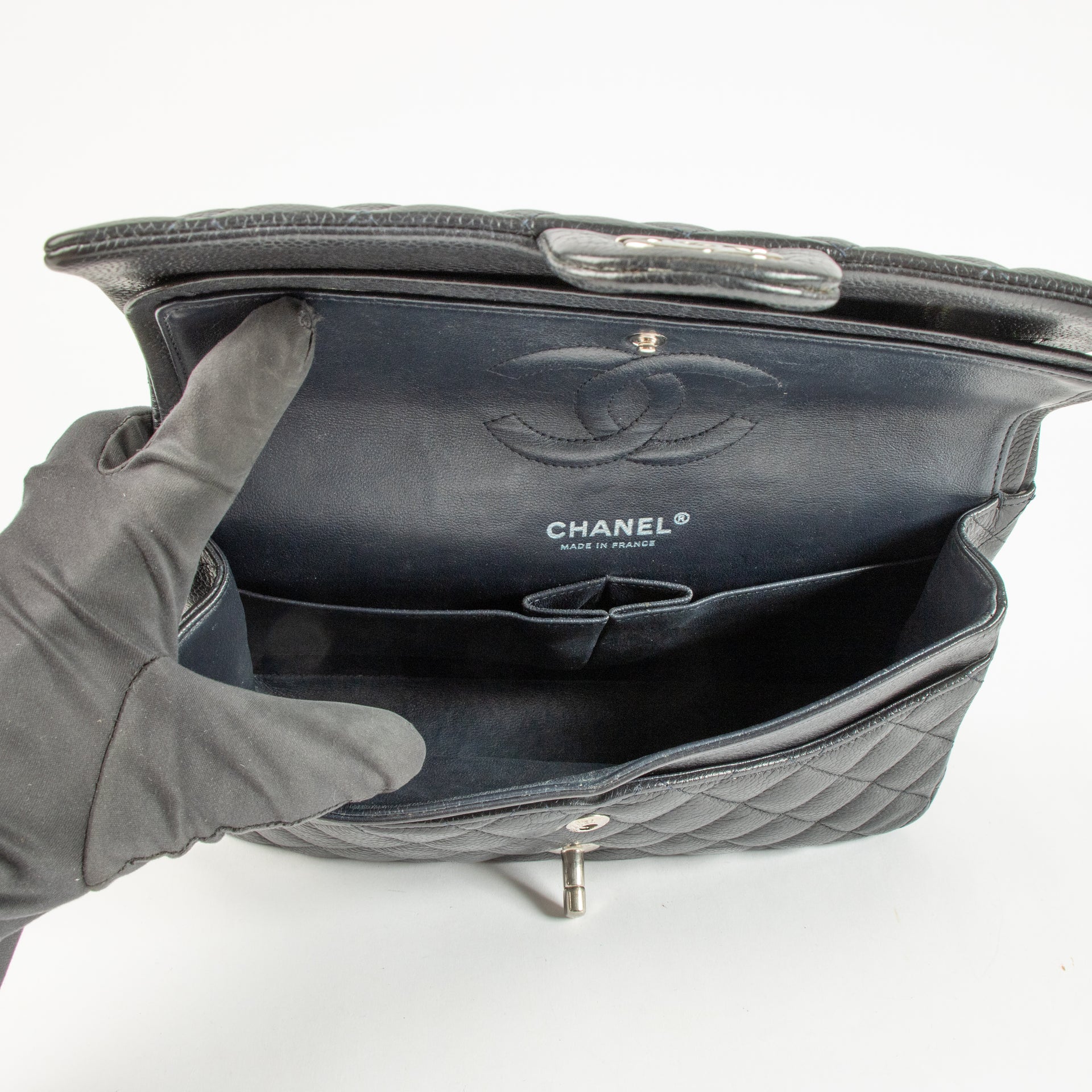 Chanel Navy Caviar Medium Classic 11.12 Bag