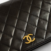 Shop this luxury authentic Chanel Vintage Black Lambskin Small Full Flap Bag Pre-Loved on Labellov.com