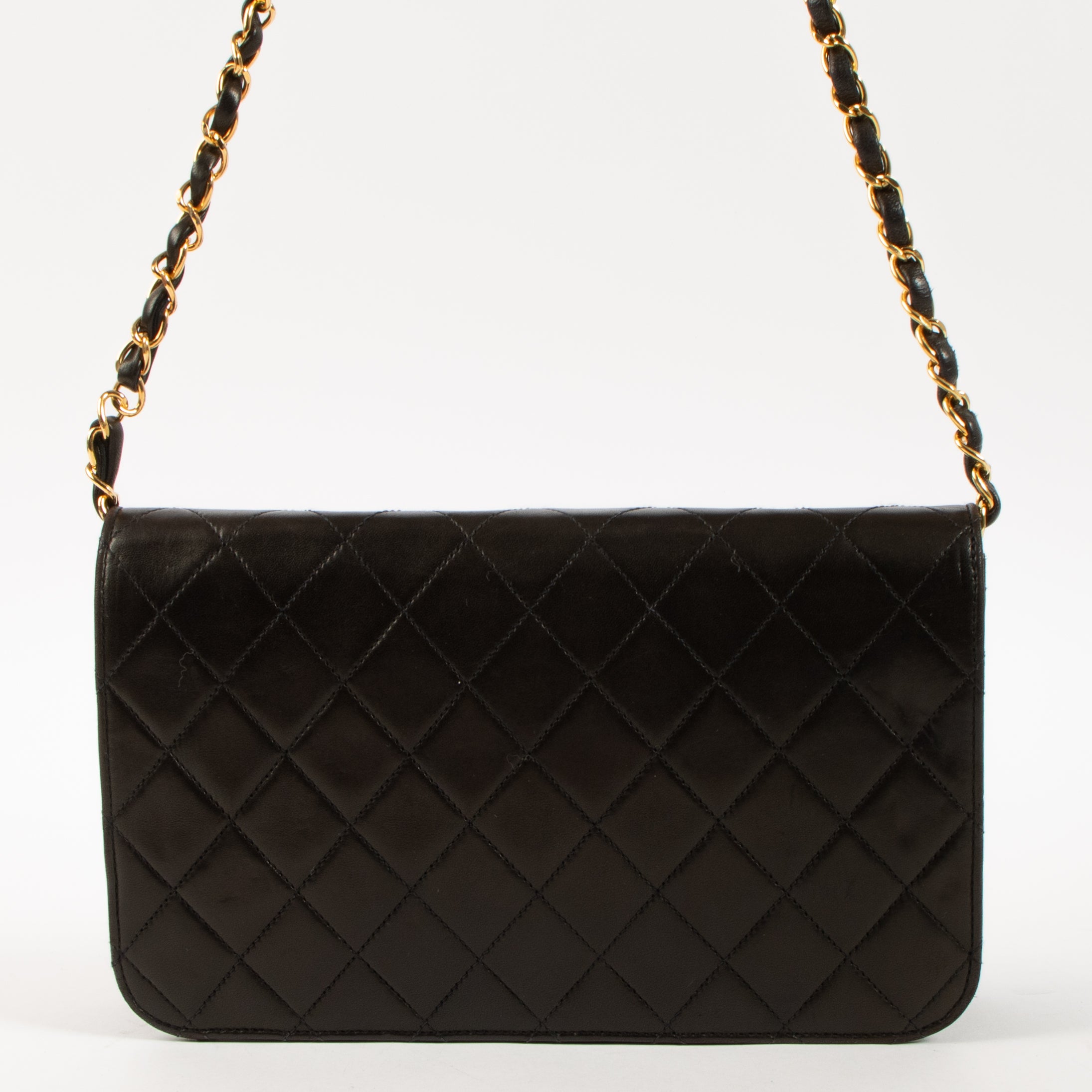 Chanel Vintage Black Lambskin Small Full Flap Bag – Labellov