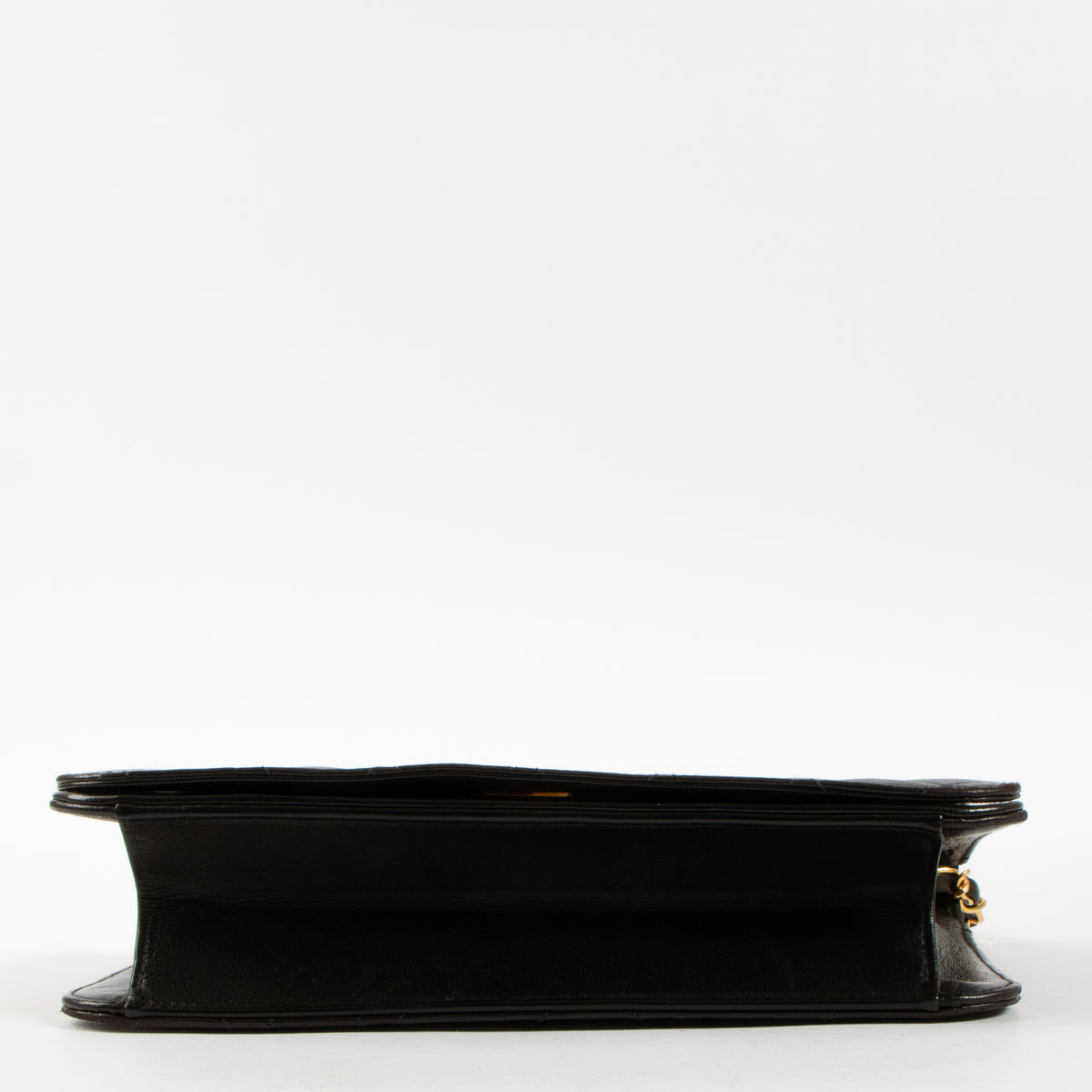 Shop this luxury authentic Chanel Vintage Black Lambskin Small Full Flap Bag Pre-Loved on Labellov.com