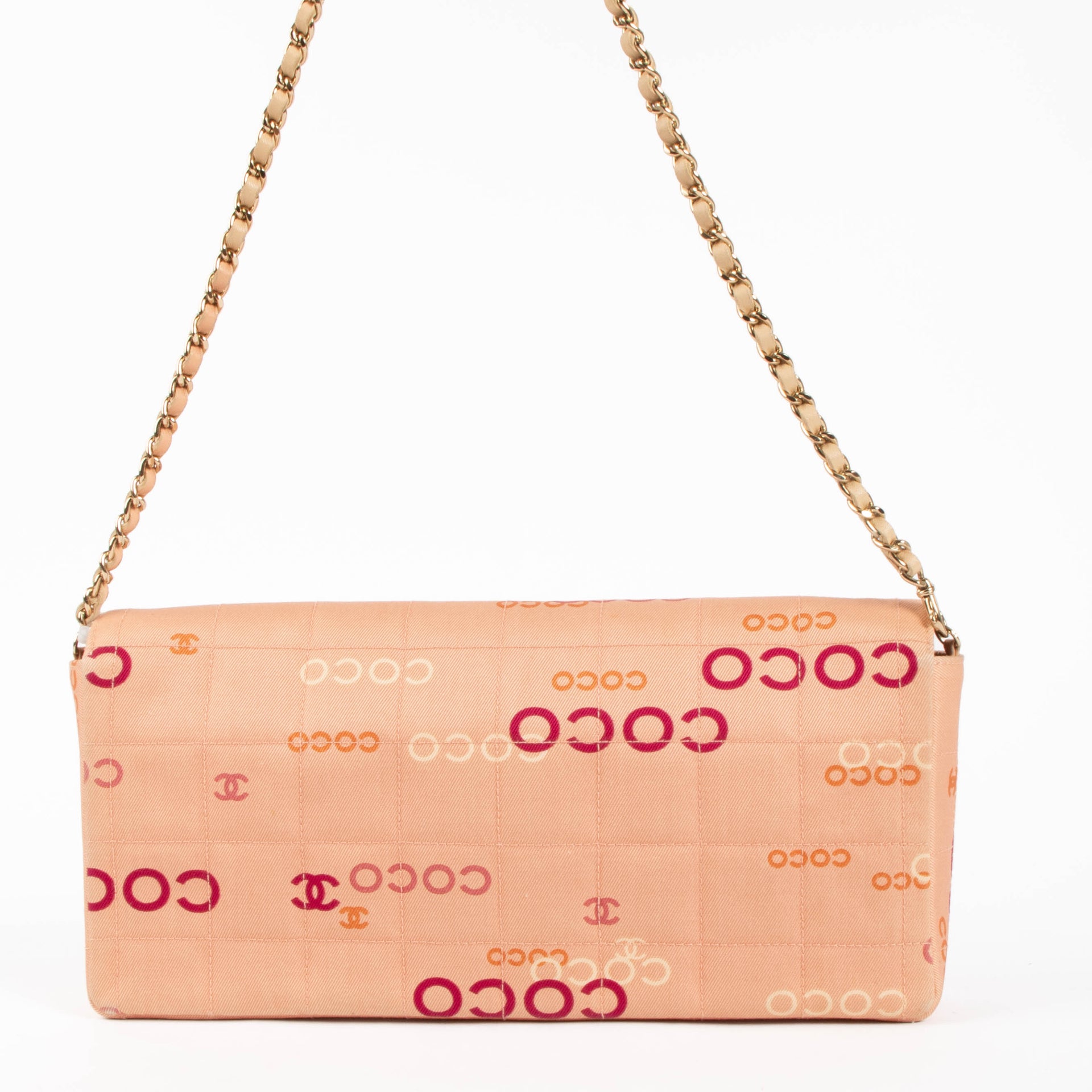 Chanel CC Chocolate Bar Canvas Logo East West Flap