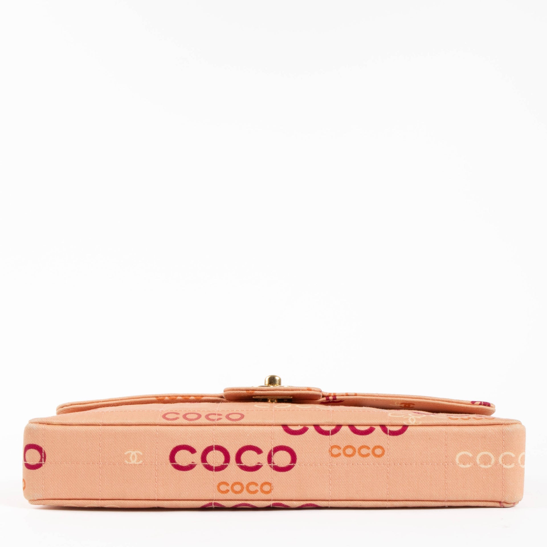 Chanel CC Chocolate Bar Canvas Logo East West Flap