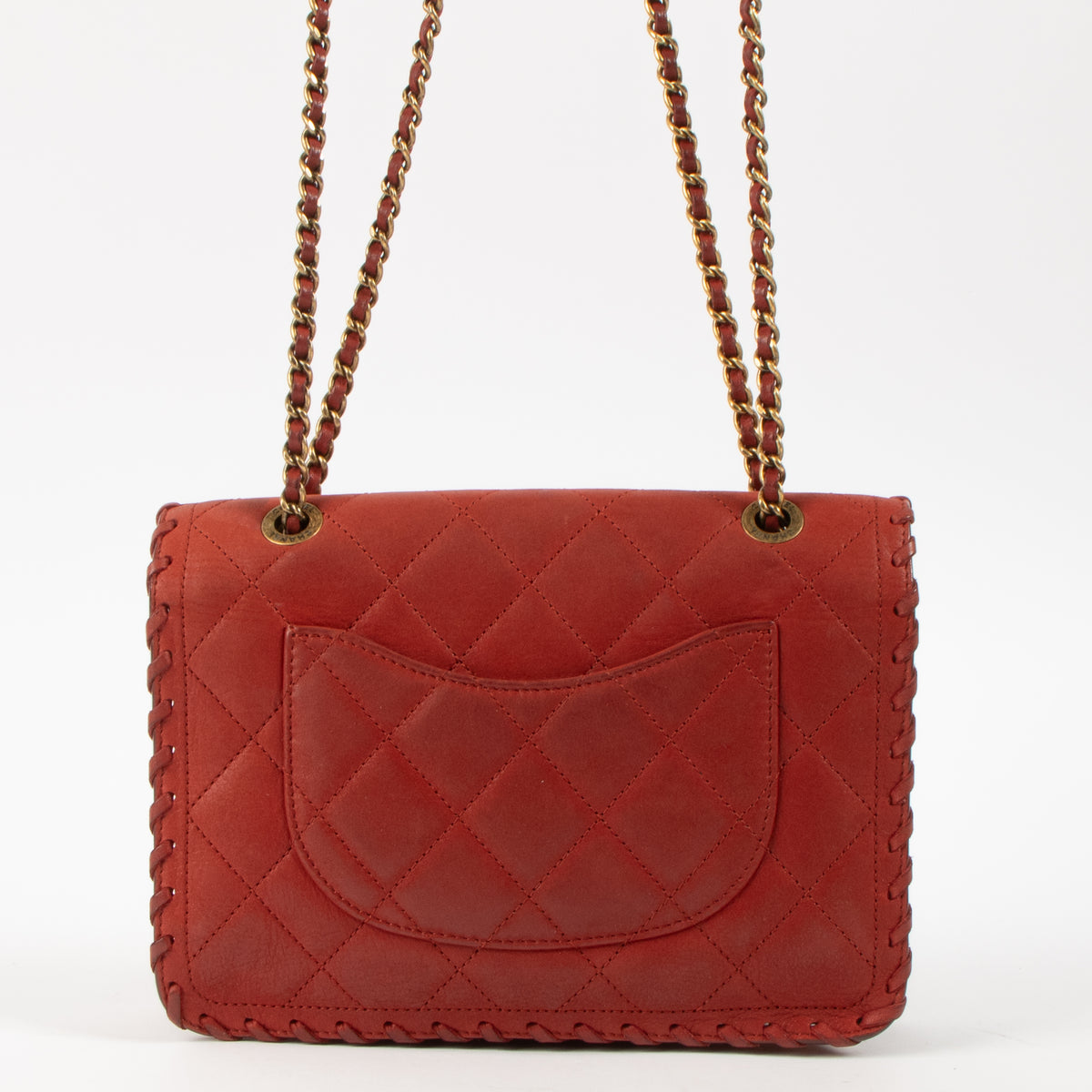 Shop this authentic Chanel red Small Quilted Iridescent Calfskin Happy Stitch Flap pre-loved on Labellov.com