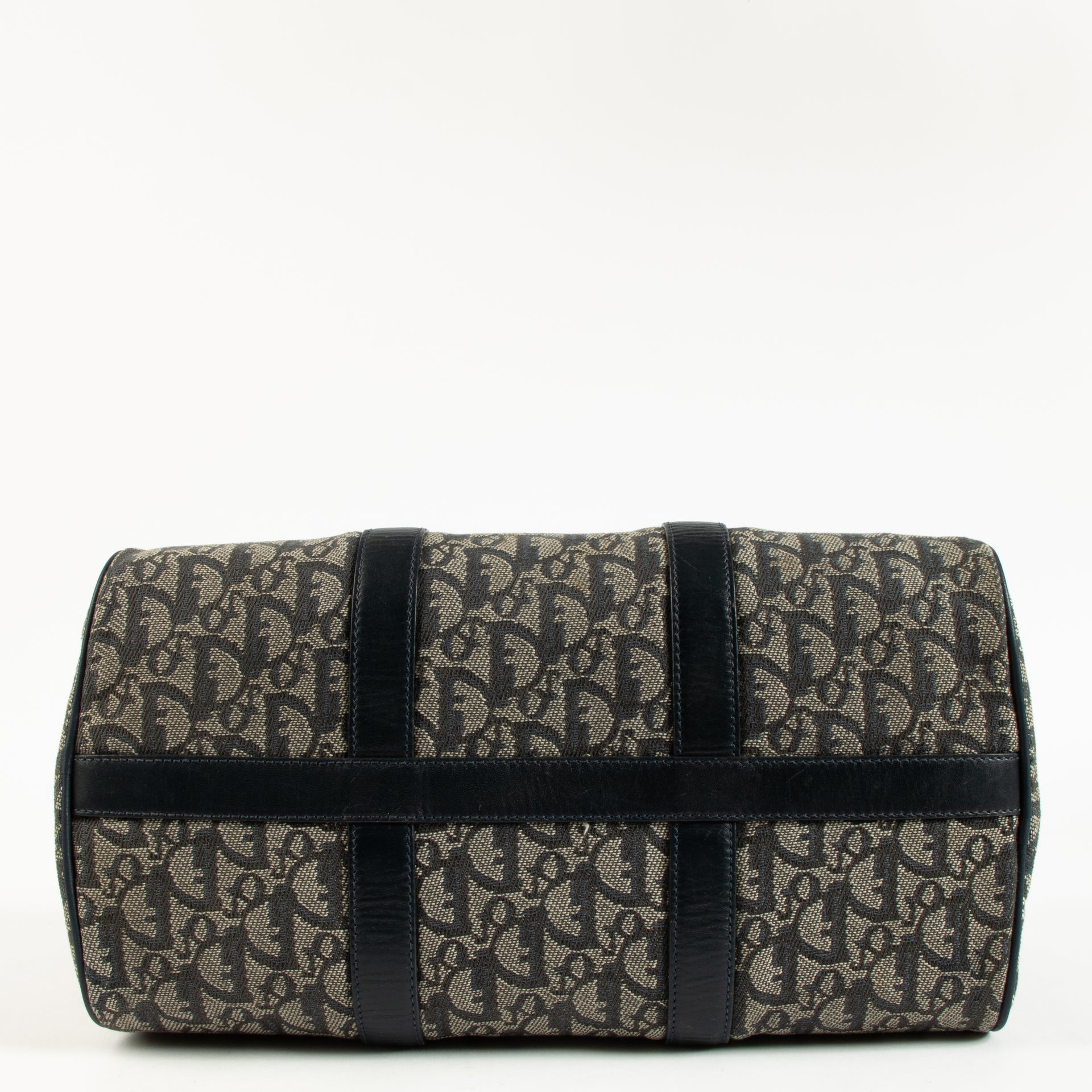 Christian Dior Blue Oblique Canvas Small Boston Bag