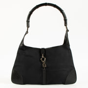 Gucci Black Canvas Bamboo Jackie Hobo Bag