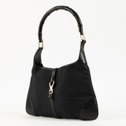Gucci Black Canvas Bamboo Jackie Hobo Bag