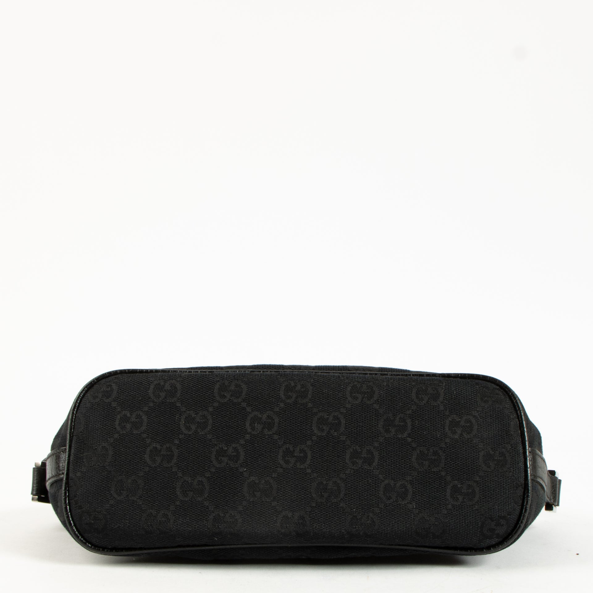 Gucci Black GG Canvas Tag Web Boat Bag