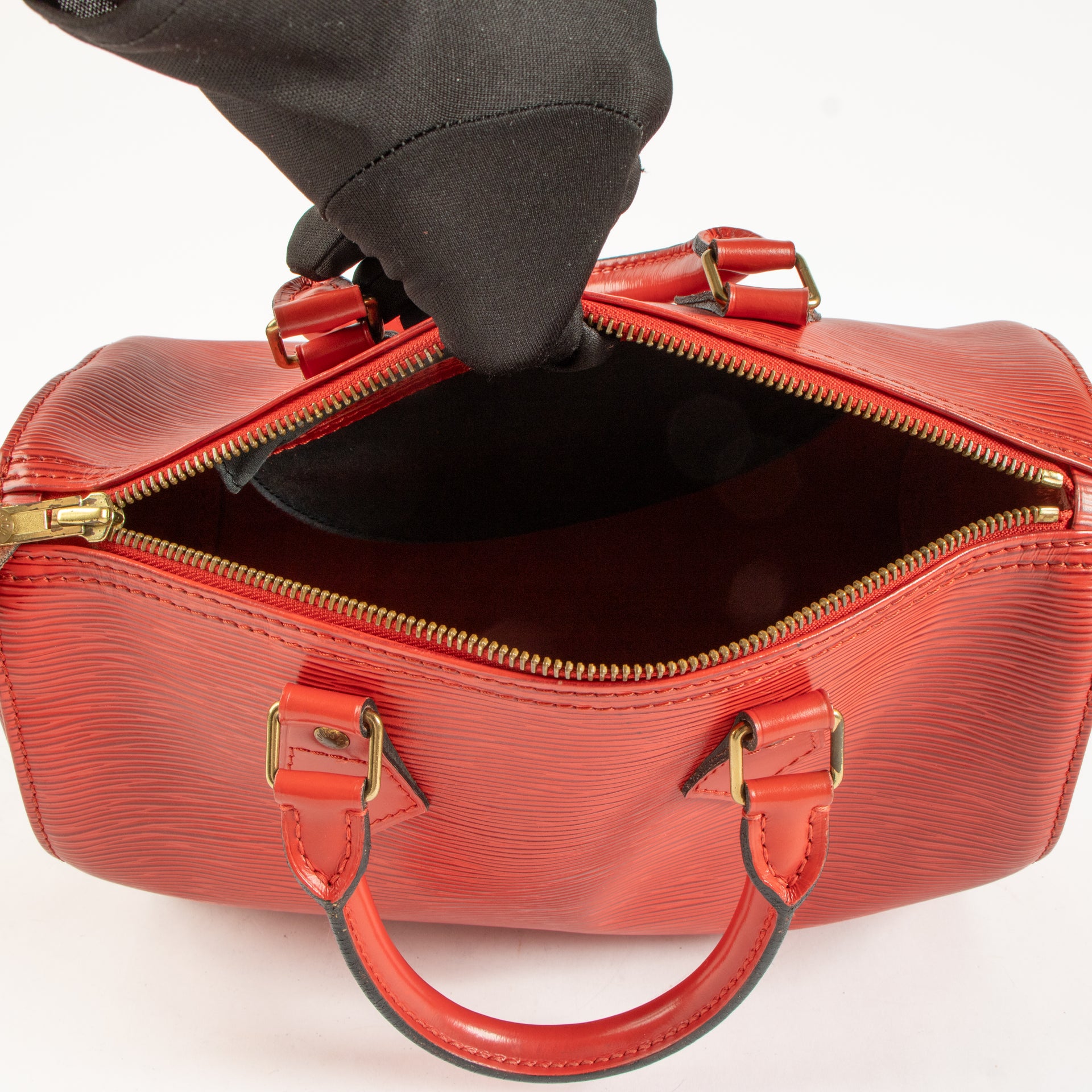 Louis Vuitton Red Epi Speedy 25 Bag