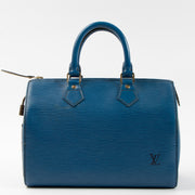Shop this authentic Louis Vuitton Tolero Blue Epi Speedy 25 pre-loved on Labellov.com